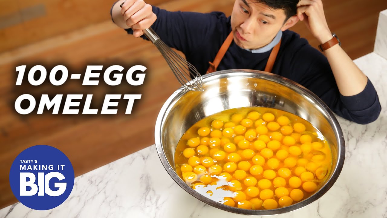 I Made A Giant 100-Egg Omelet - Tasty